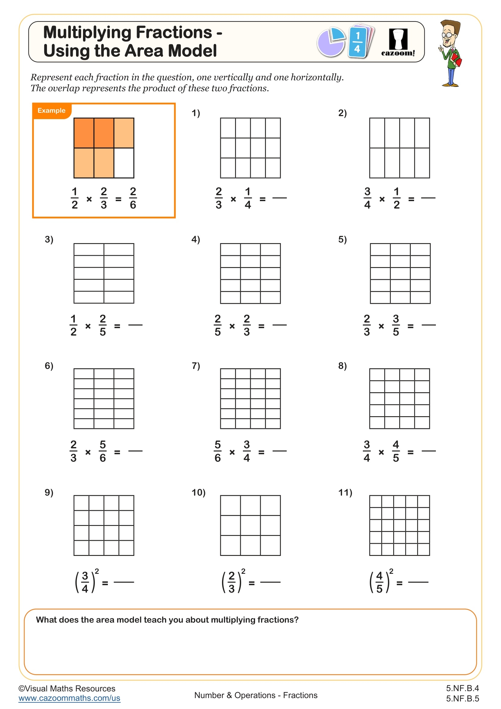 Multiplying Fractions Using The Area Model Worksheet Fun And Engaging 5th Grade Number Operations Worksheet Cazoom Math Multiplying Fractions Using The Area Model Worksheet Fun And Engaging 5th Grade Number Operations Worksheet Cazoom Math