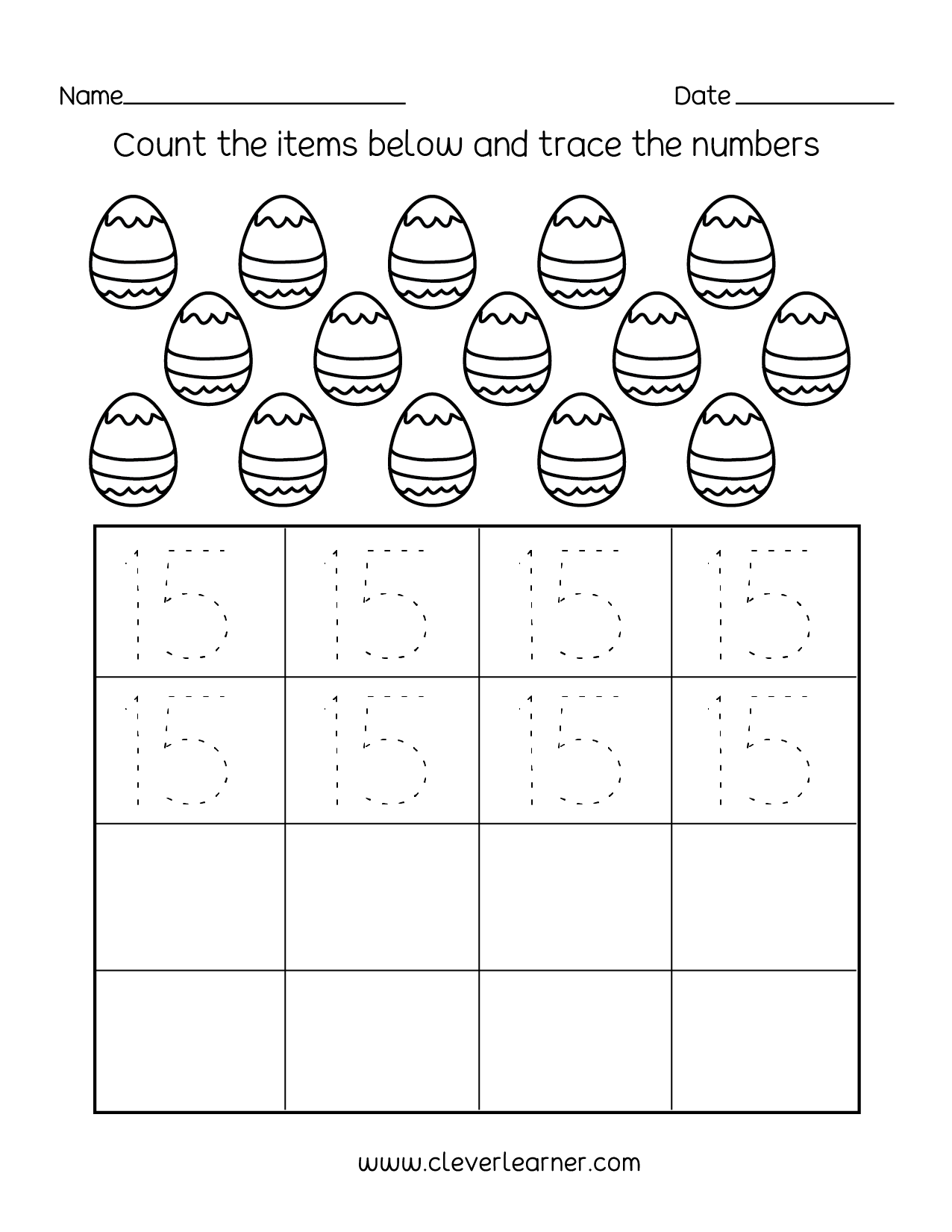 Number 15 Writing Counting And Identification Printable Worksheets For Children Number 15 Writing Counting And Identification Printable Worksheets For Children