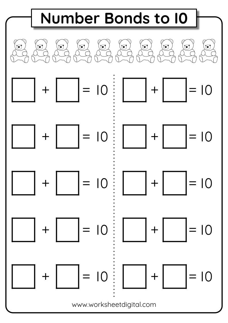Number Bonds To 10 Worksheets Kindergarten Homeschool Activity PDF Etsy Number Bonds To 10 Worksheets Kindergarten Homeschool Activity PDF Etsy