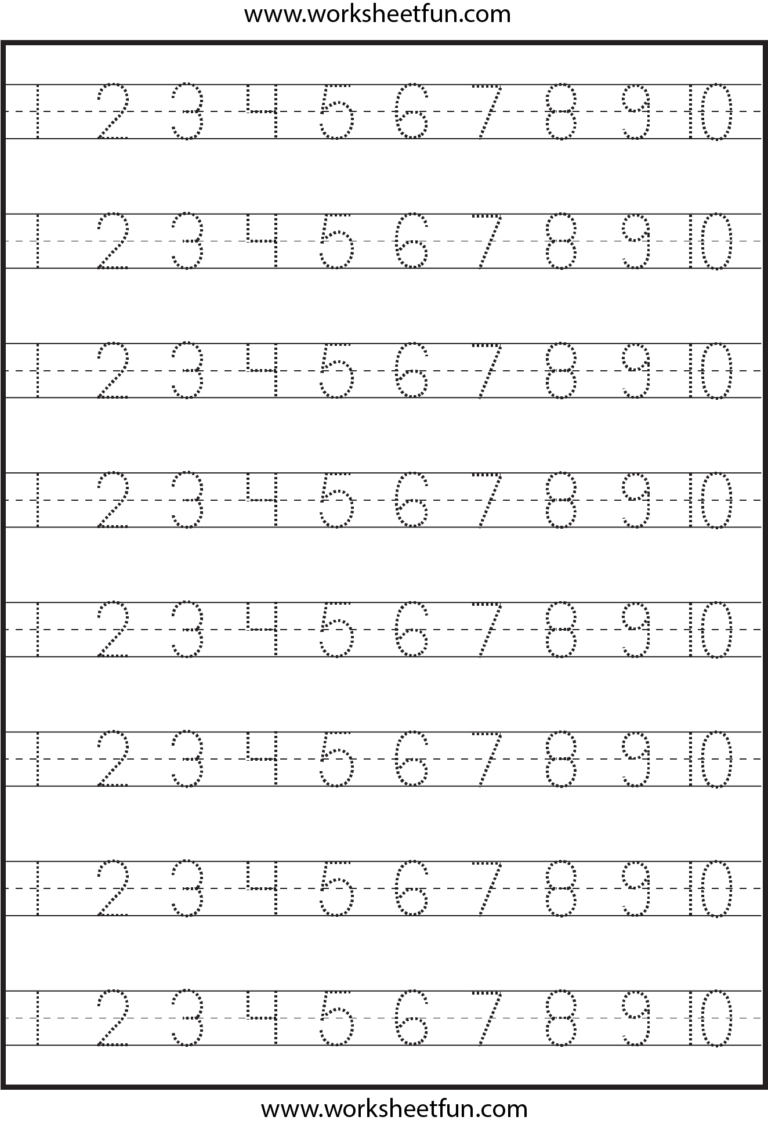 Number Tracing 1 10 Worksheet FREE Printable Worksheets Worksheetfun