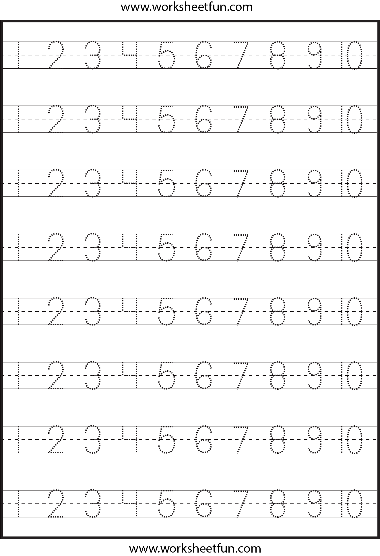 Number Tracing 1 10 Worksheet FREE Printable Worksheets Worksheets Library