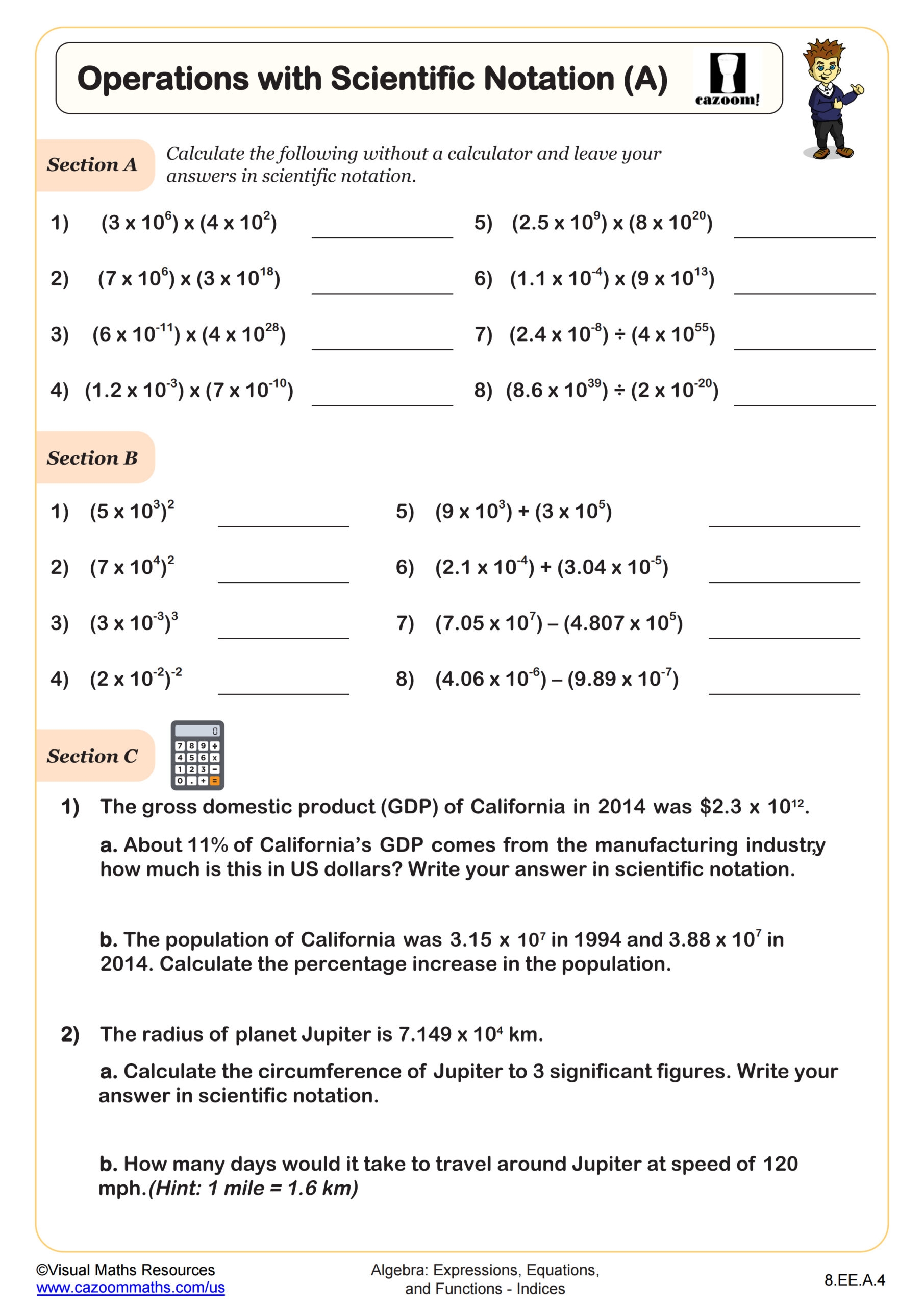 scientific notation worksheet