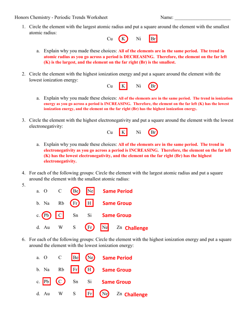 Periodic Trends Chemistry Worksheet High School Periodic Trends Chemistry Worksheet High School