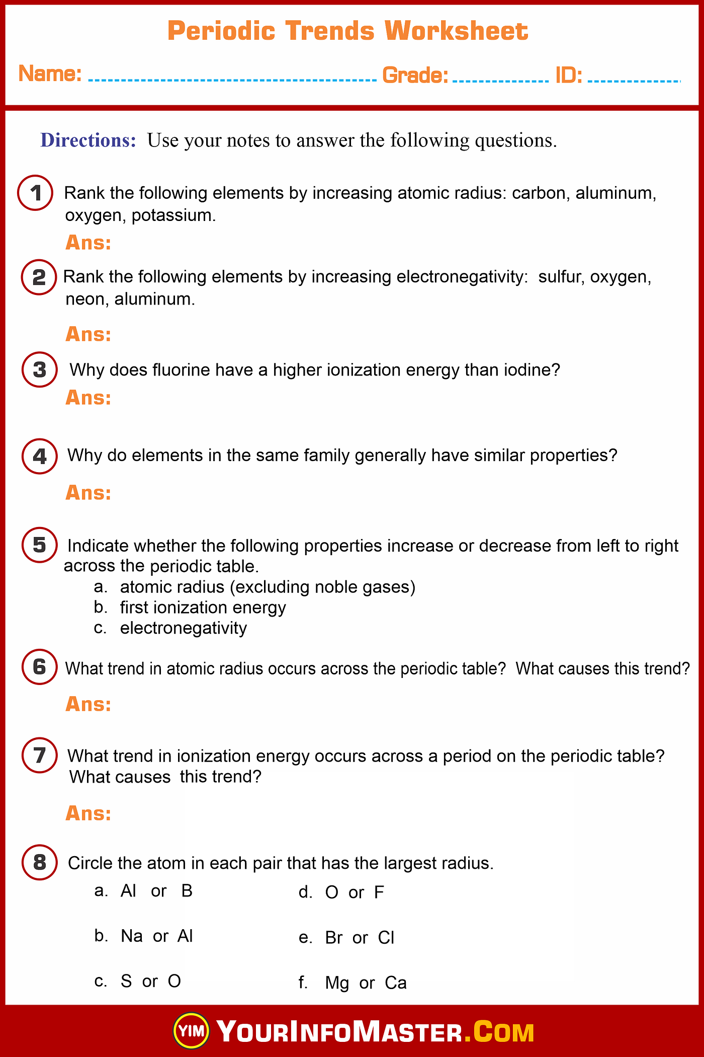 Periodic Trends Worksheet With Answers Your Info Master By Addison Smith Medium Periodic Trends Worksheet With Answers Your Info Master By Addison Smith Medium