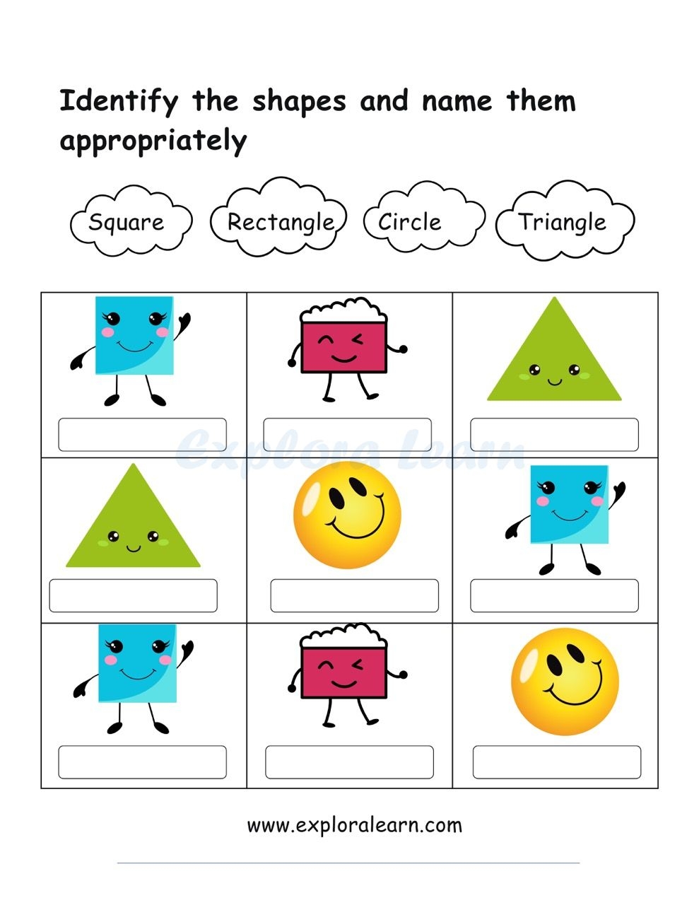 shapes worksheets for kindergarten