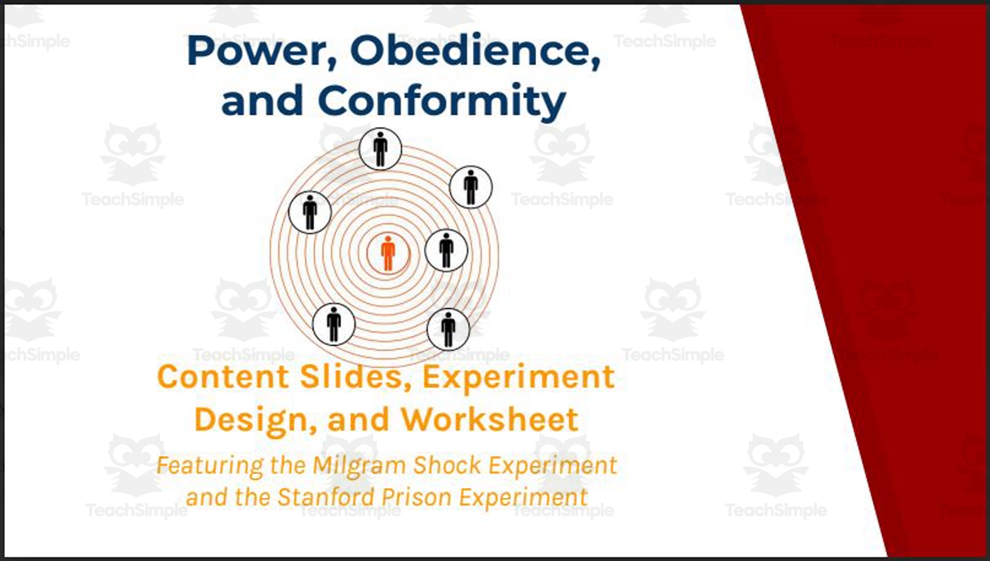Power Obedience And Conformity Lesson Slides And Worksheet By Teach Simple Power Obedience And Conformity Lesson Slides And Worksheet By Teach Simple