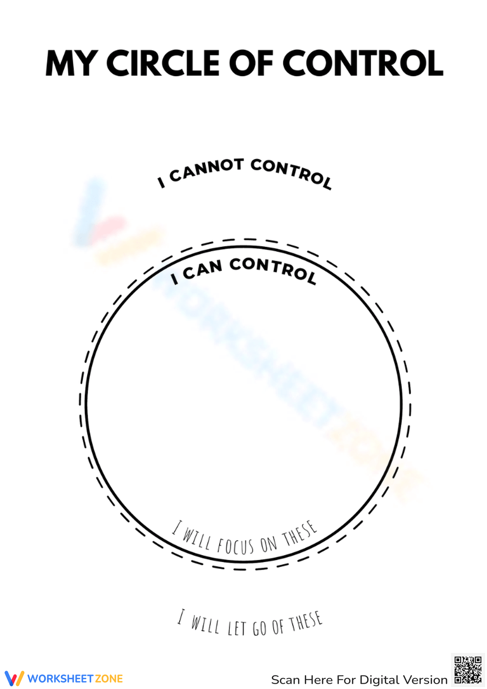 Printable Circle Of Control Worksheets Printable Circle Of Control Worksheets