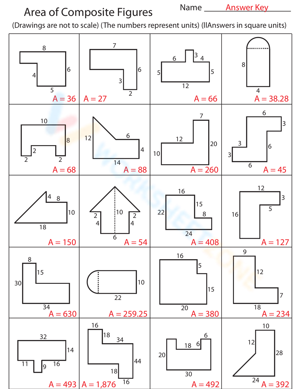 Printable Grade 5 Area Of Composite Figures Worksheets Printable Grade 5 Area Of Composite Figures Worksheets