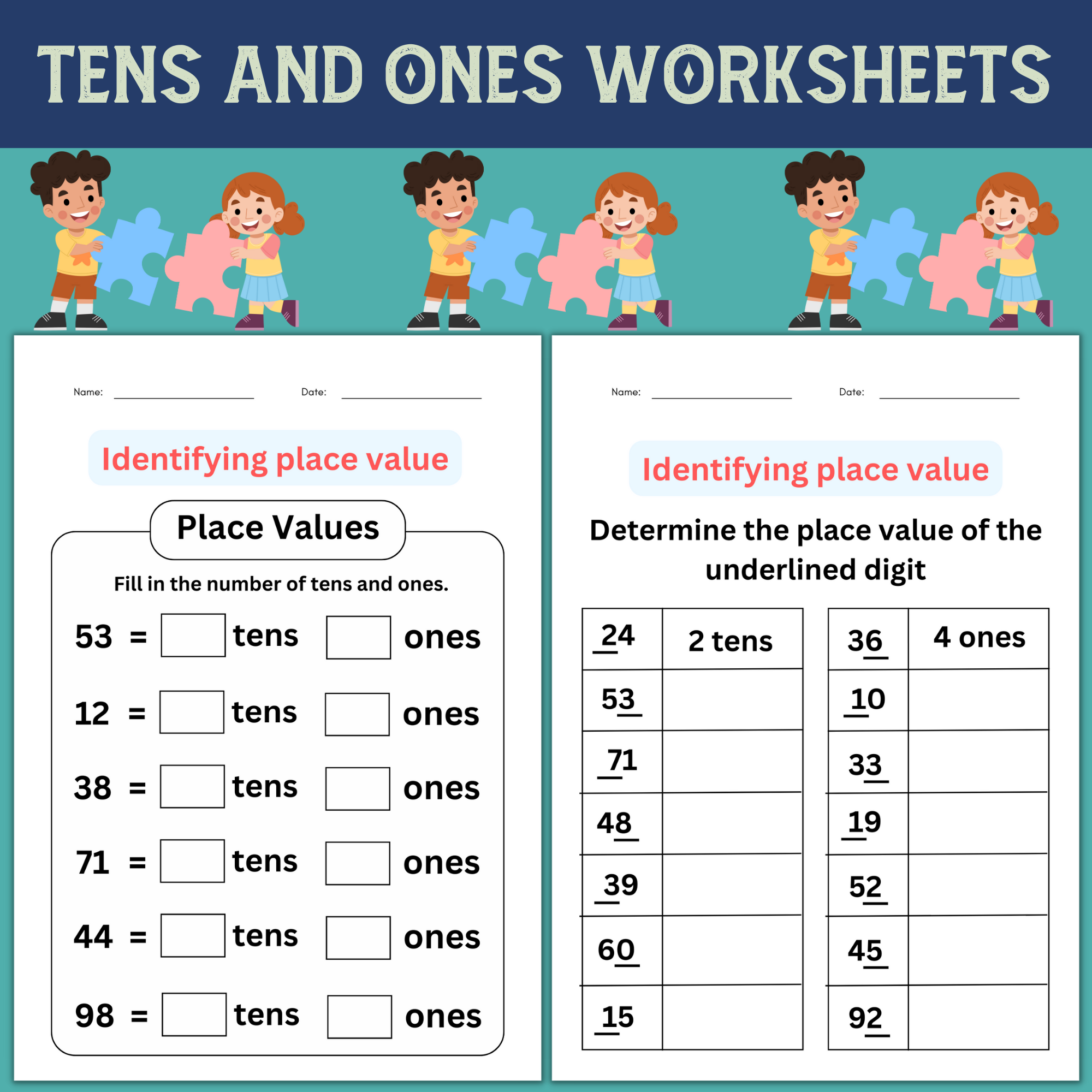 Printable Tens And Ones Worksheets Grade 1 Made By Teachers