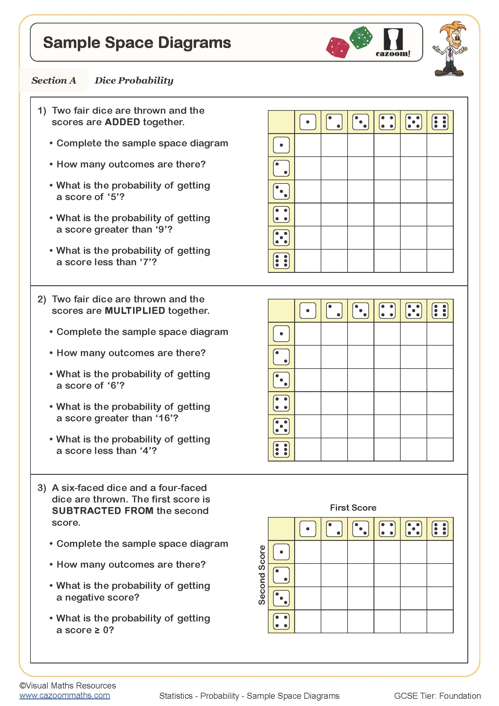 Probability Worksheets Printable Probability Scale Worksheets Probability Tree Diagram Worksheets Cazoom Maths