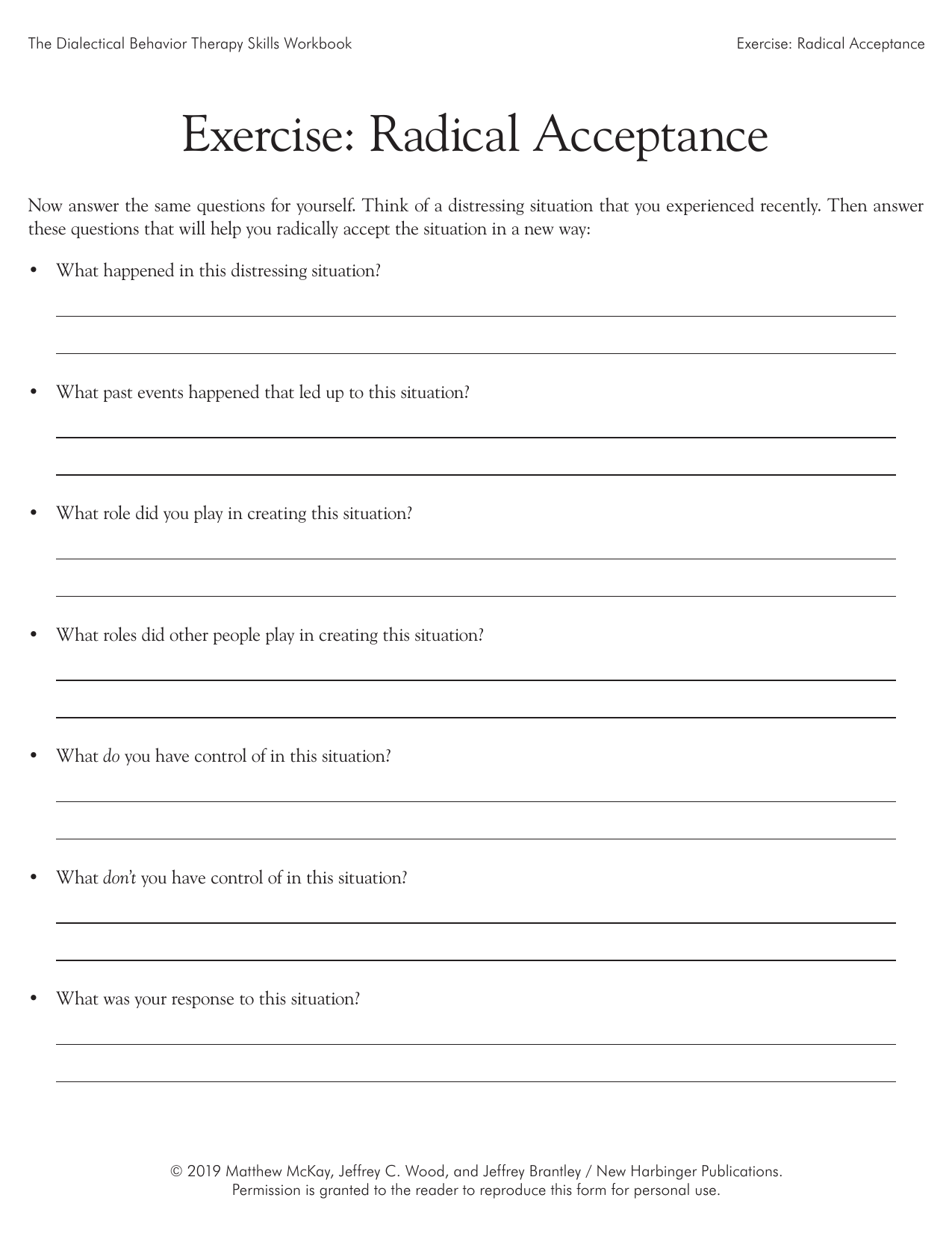 Radical Acceptance DBT Exercise Workbook For Distress Radical Acceptance DBT Exercise Workbook For Distress