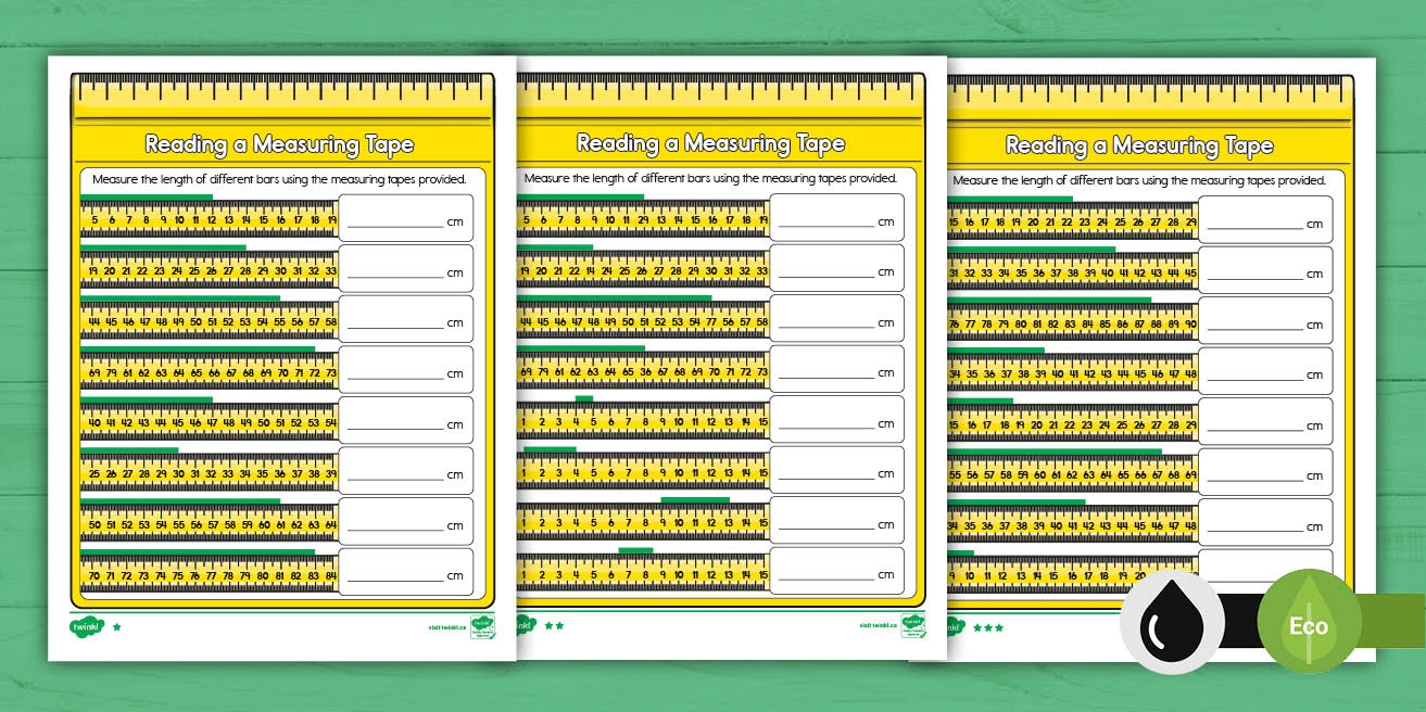 reading a tape measure worksheet