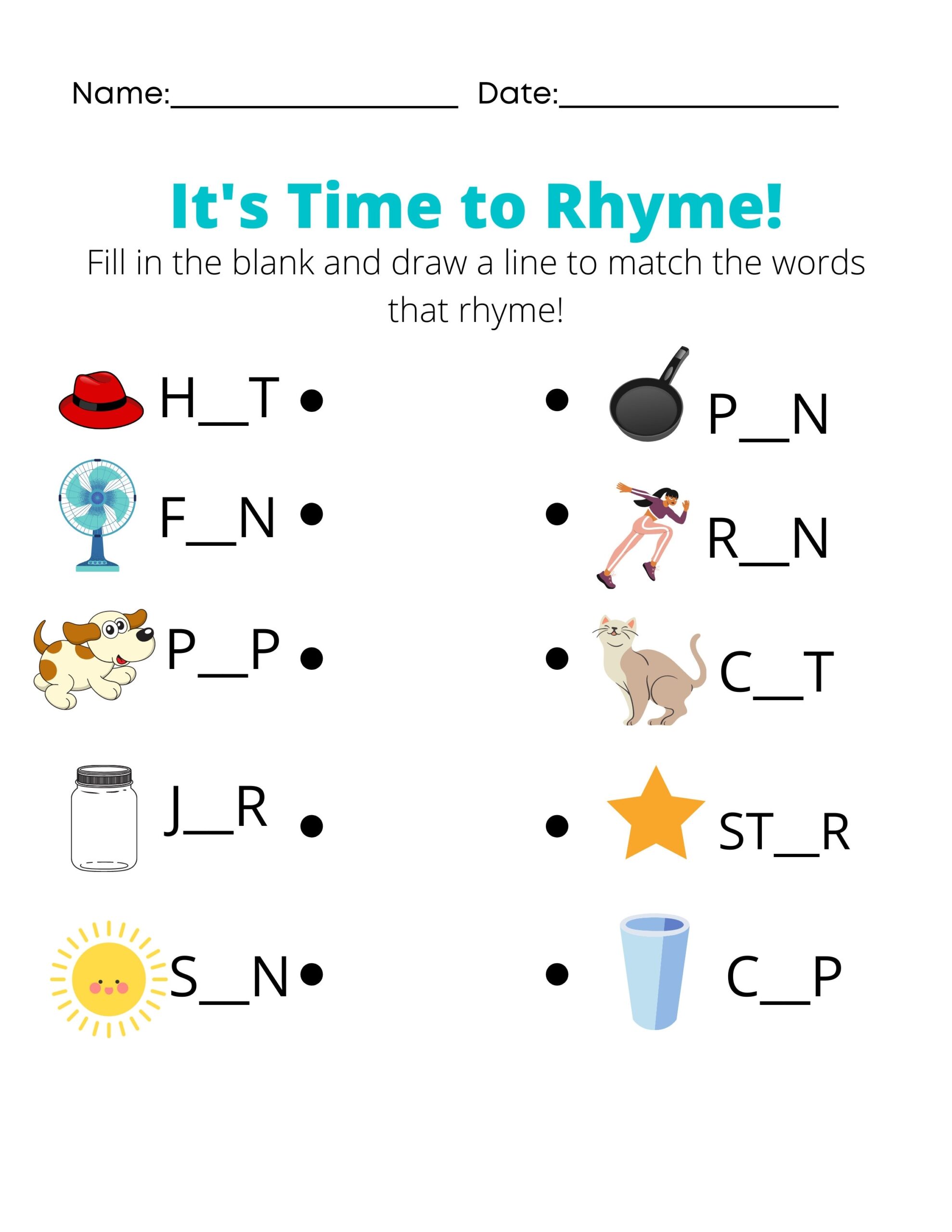 rhyming words worksheet