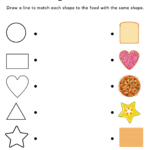 Shapes Matching Food Worksheet For Kindergarten Made By Teachers