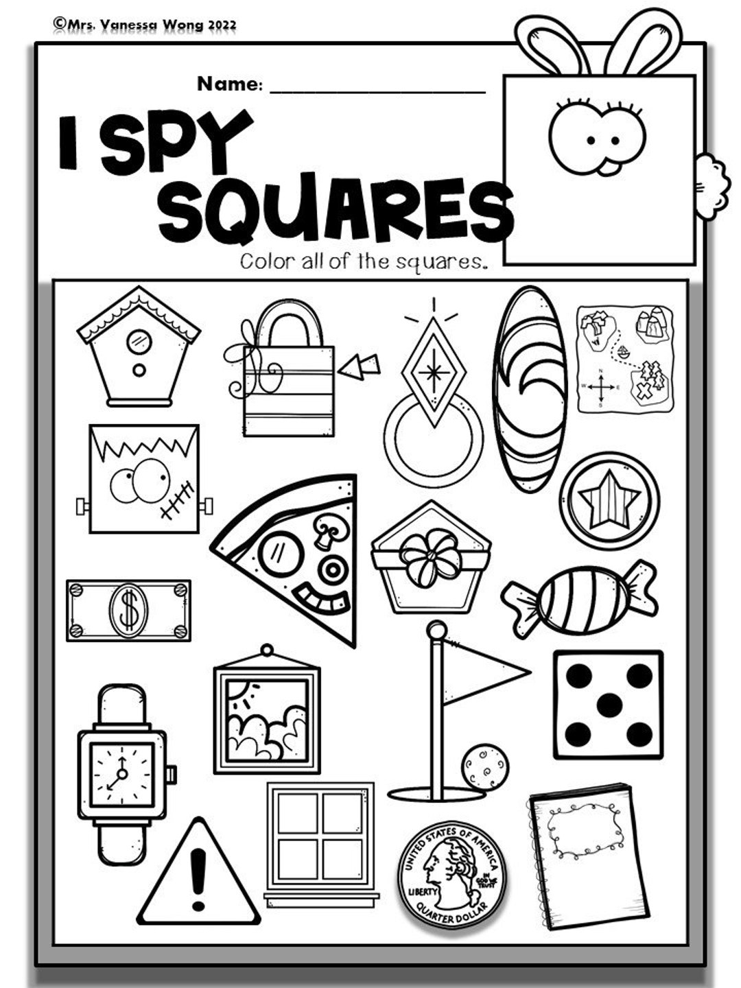 Shapes Worksheets Bundle Preschool Kindergarten Math Activity PDF Pattern Etsy
