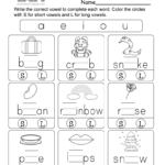 Short Or Long Vowel Worksheet For 1st Grade Free Printable 