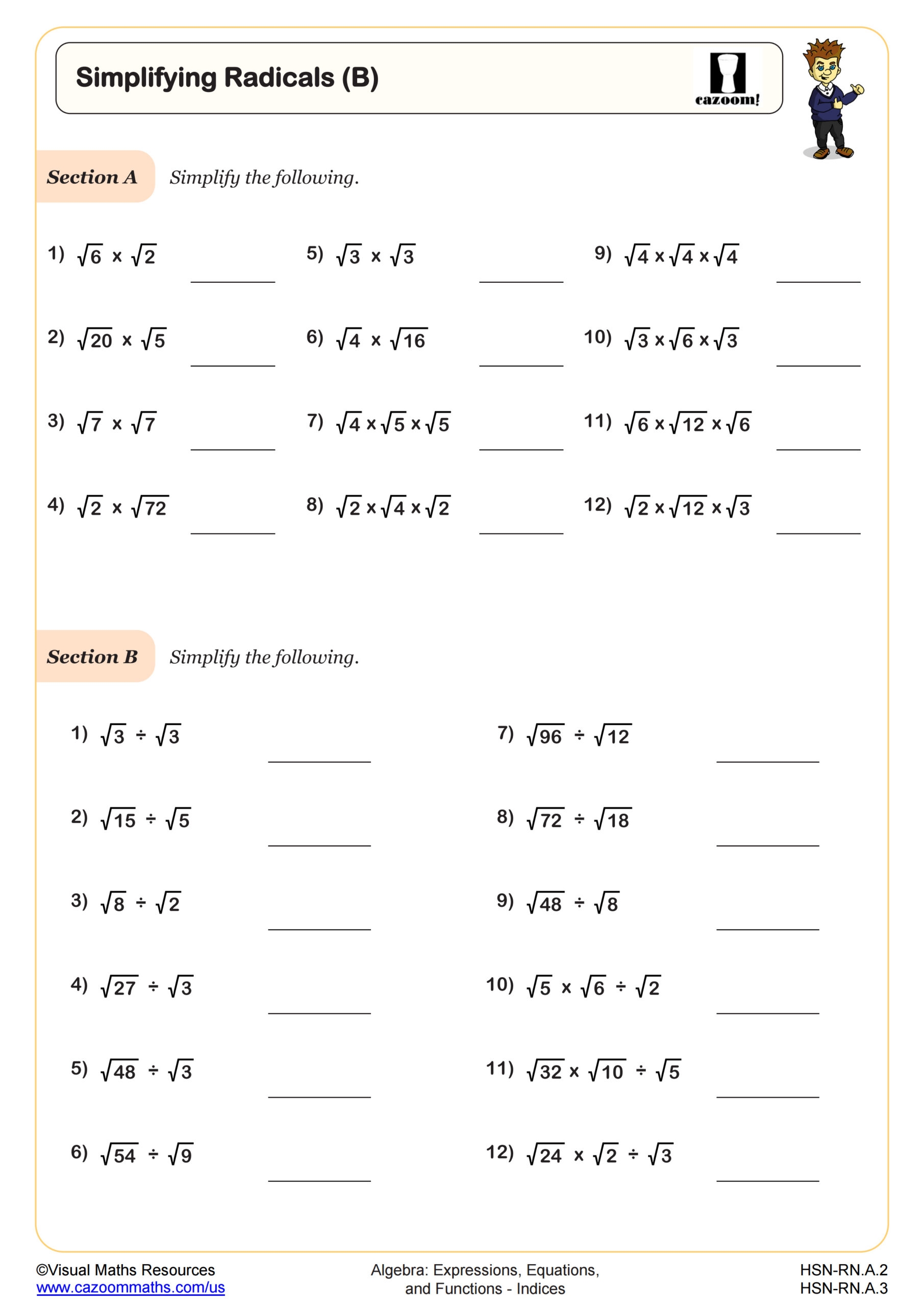 Simplifying Radicals B Worksheet Fun And Engaging Algebra I Worksheets Library Simplifying Radicals B Worksheet Fun And Engaging Algebra I Worksheets Library
