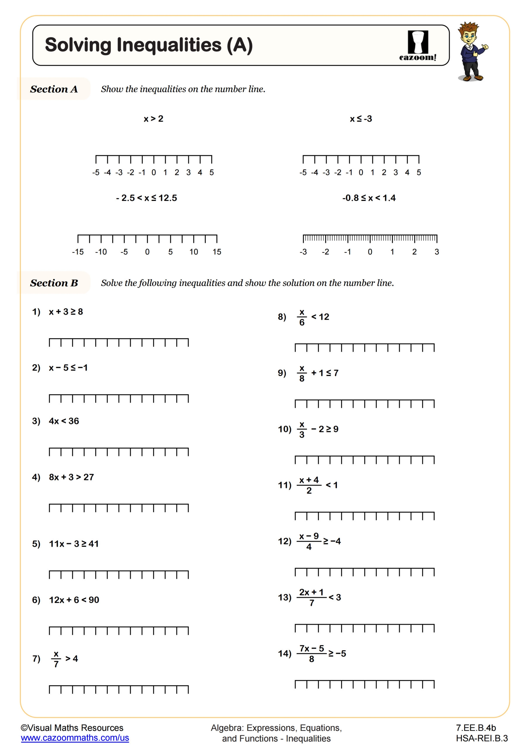 solving inequalities worksheet solving inequalities worksheet