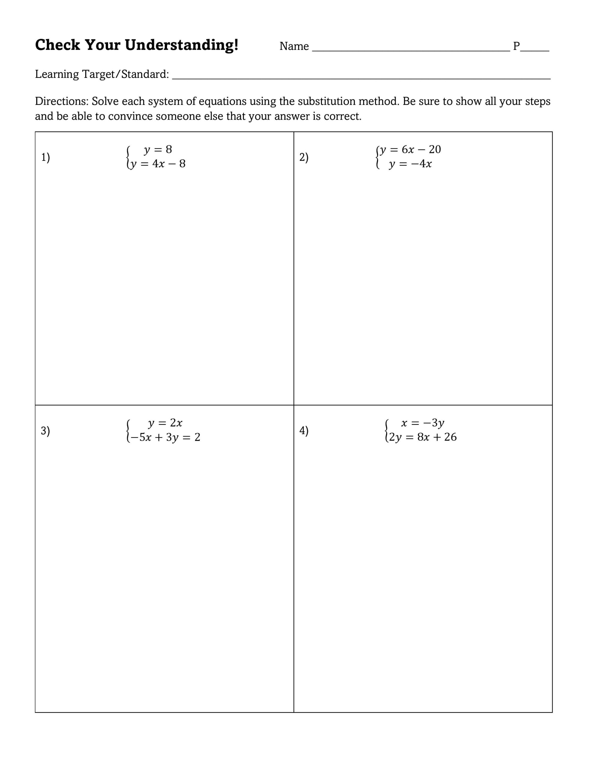 Solving Systems By Substitution Thin Slicing Lesson 8th Grade Math Made By Teachers