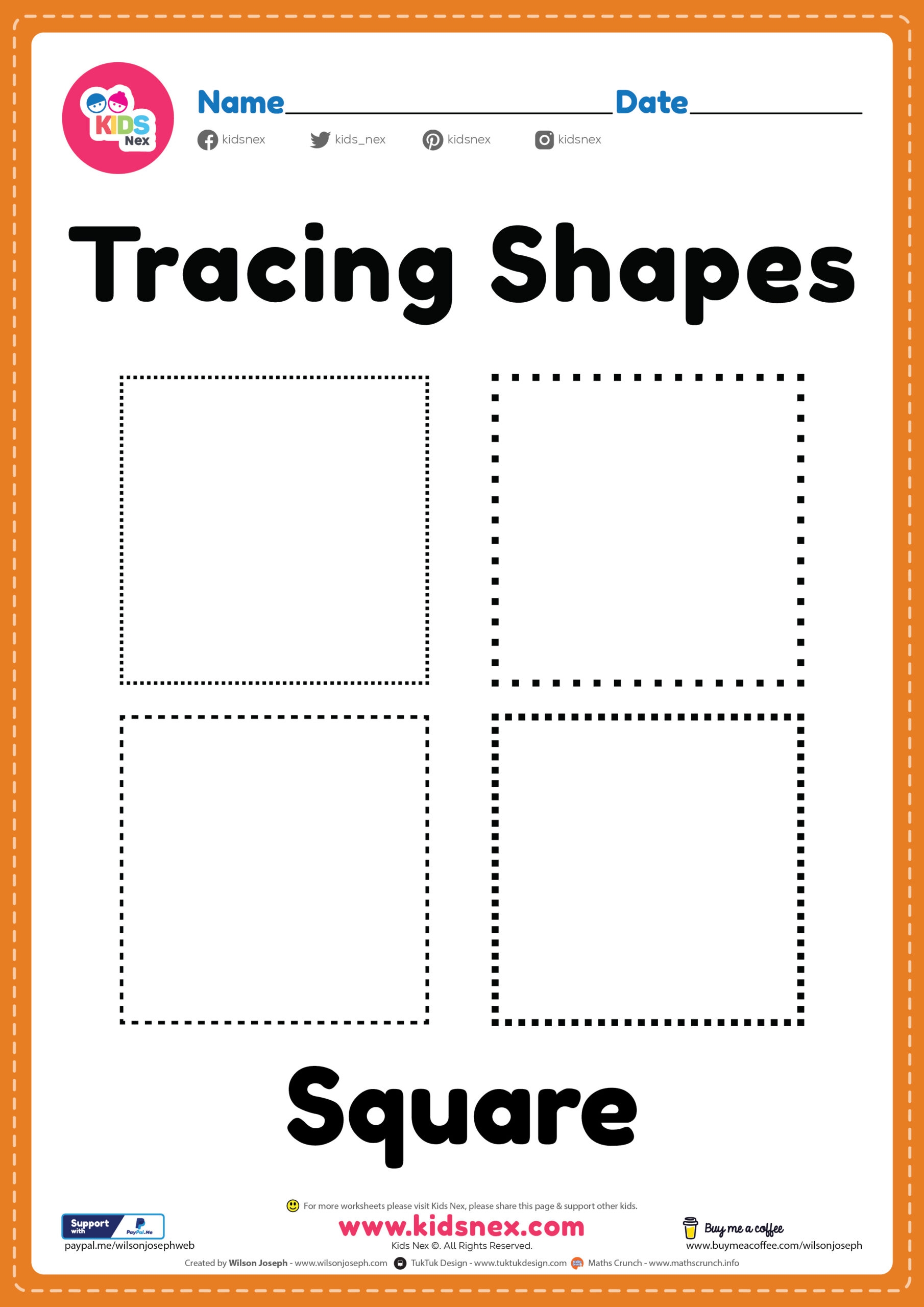 tracing shapes worksheets