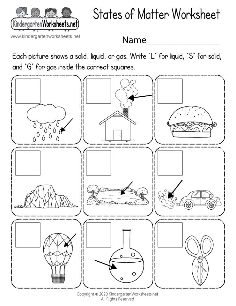 States Of Matter Worksheet Free Printable Digital PDF
