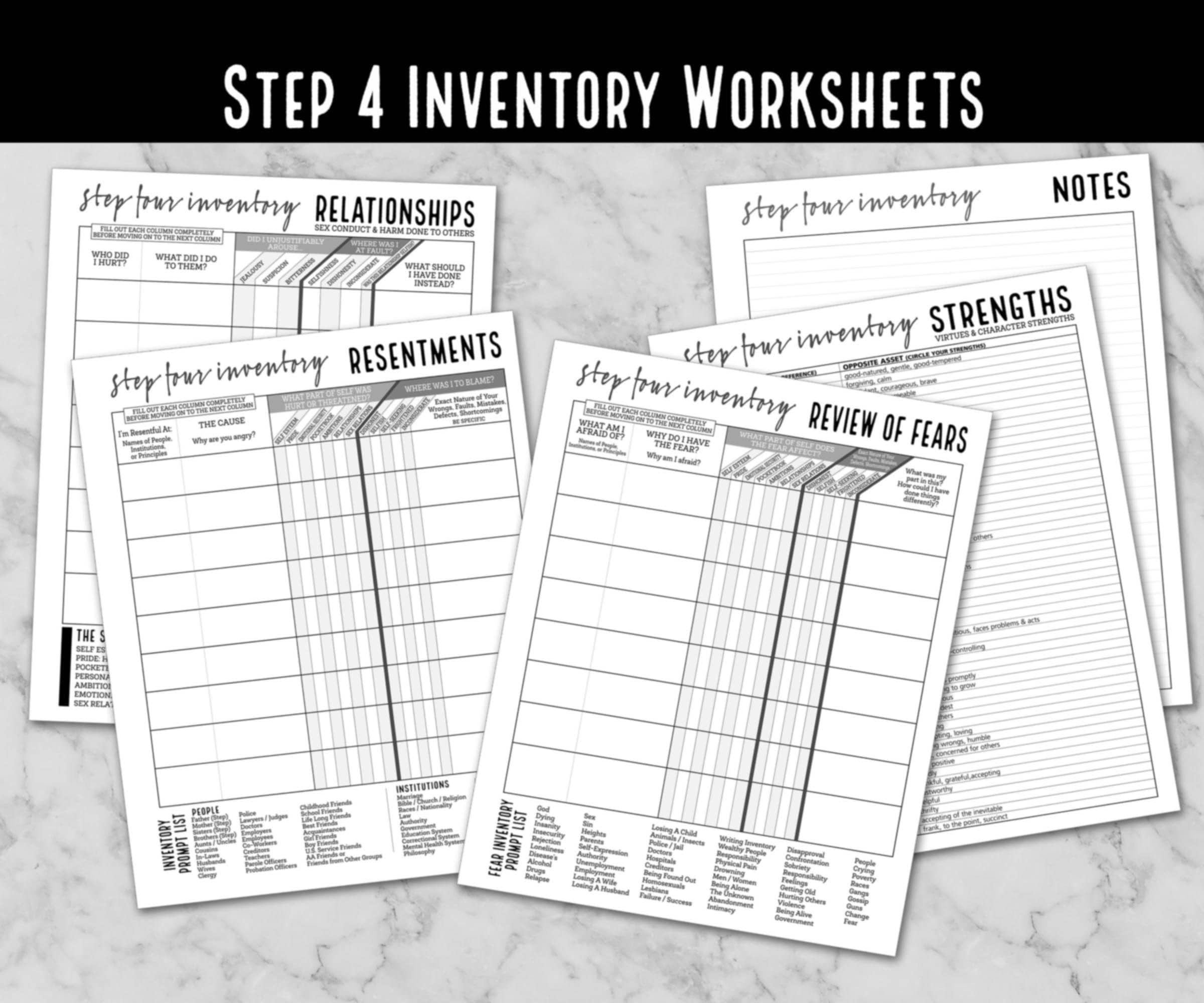 Step 4 Inventory Worksheets Instant Download Pdf Etsy