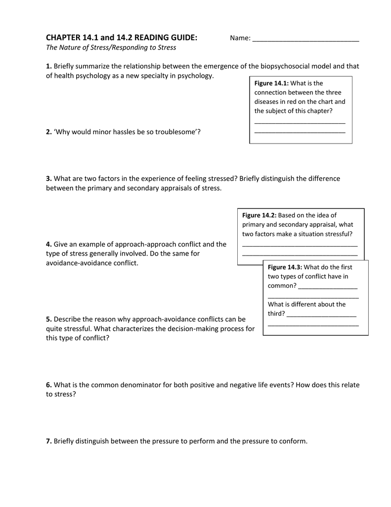 Stress Response Reading Guide Chapters 14 1 14 2
