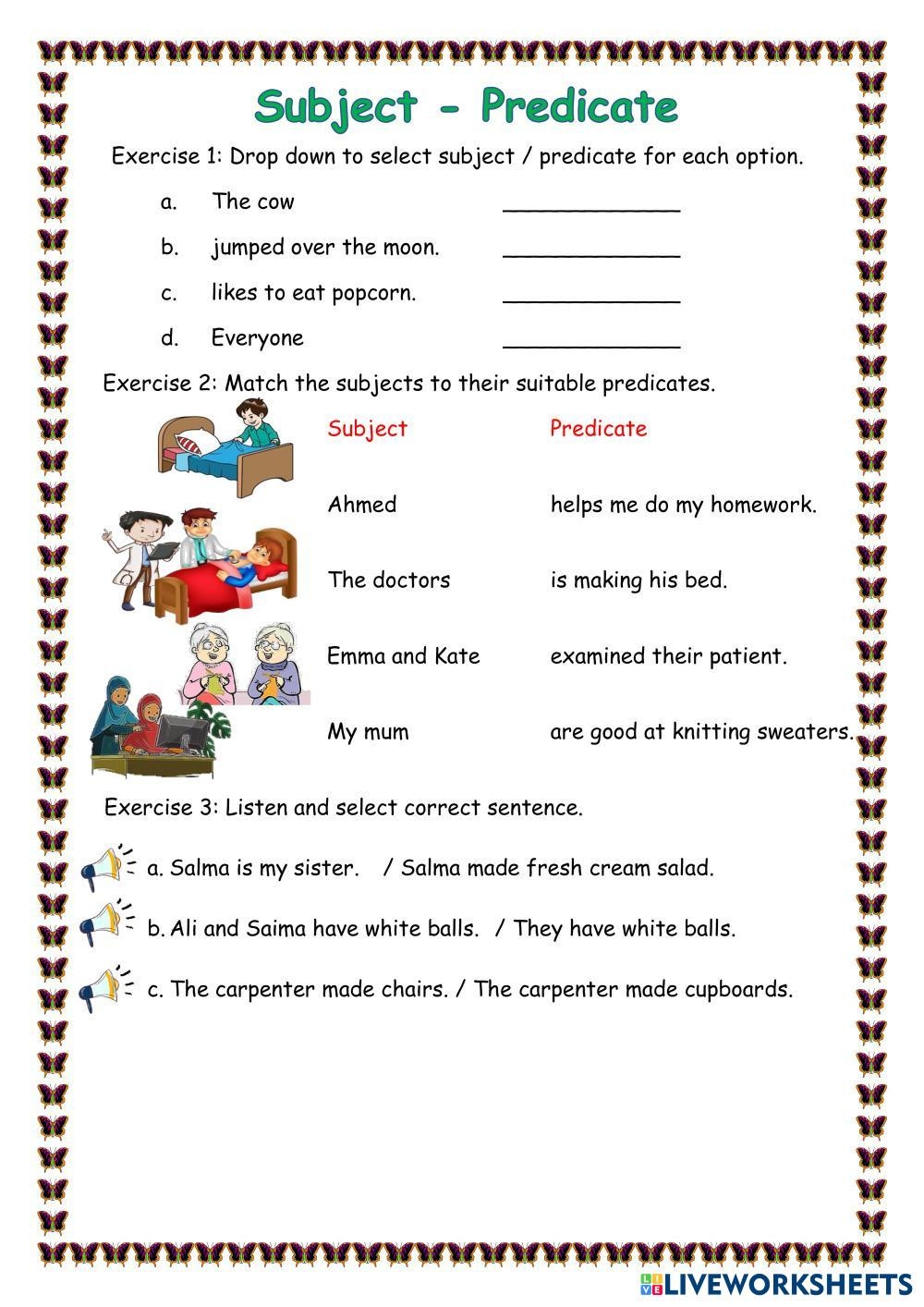 Subject And Predicate Free Activity Worksheets Library Subject And Predicate Free Activity Worksheets Library