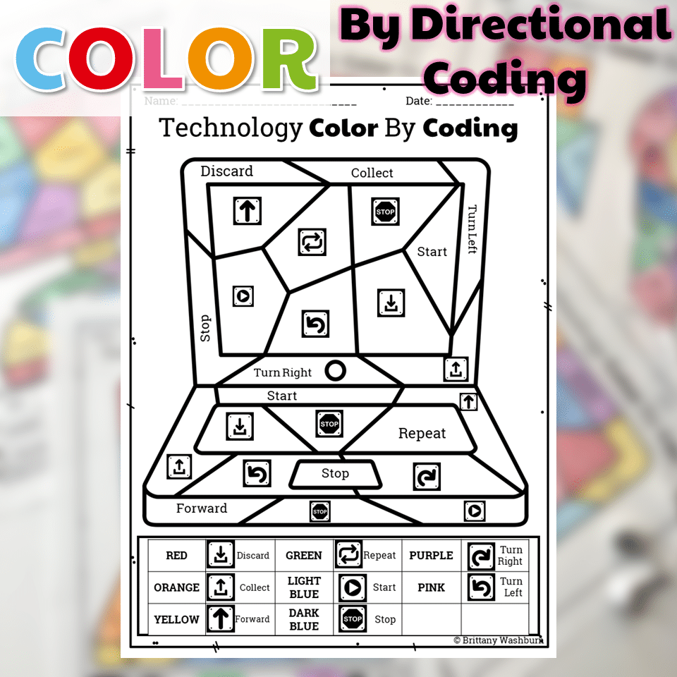 Technology Color By Code Worksheets Bundle Technology Color By Code Worksheets Bundle