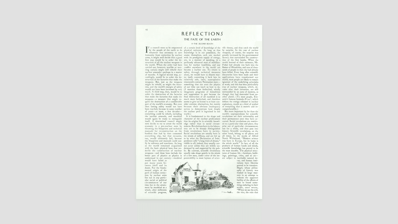 The Fate Of The Earth II The Second Death The New Yorker