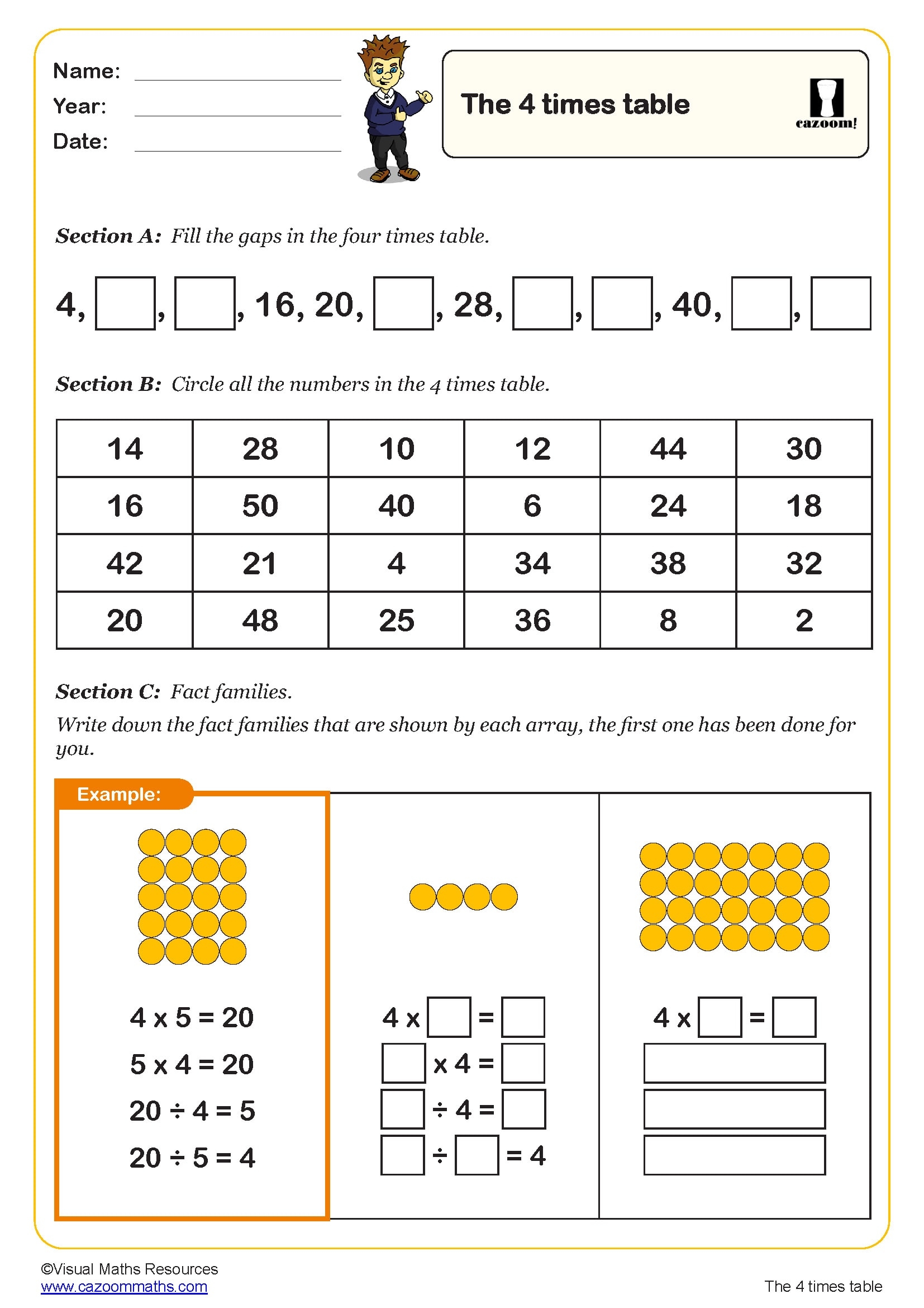 3 times table worksheet