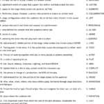 Theatre Arts Vocabulary Worksheet WordMint