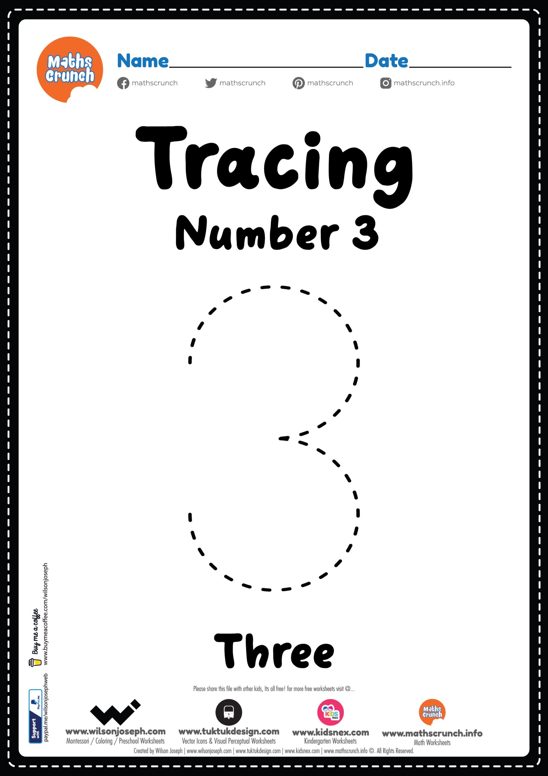 trace numbers worksheet