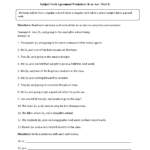 Verbs Worksheets Subject Verb Agreement Worksheets