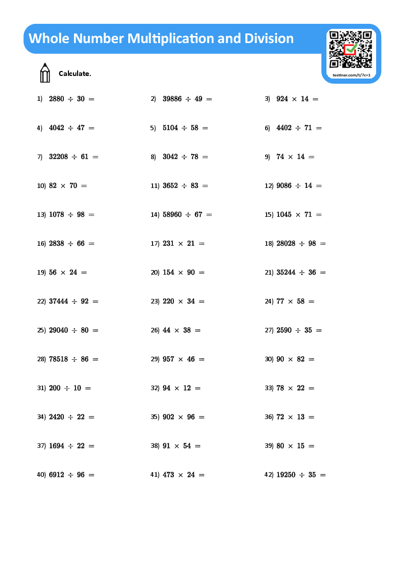 multiplication and division worksheet multiplication and division worksheet