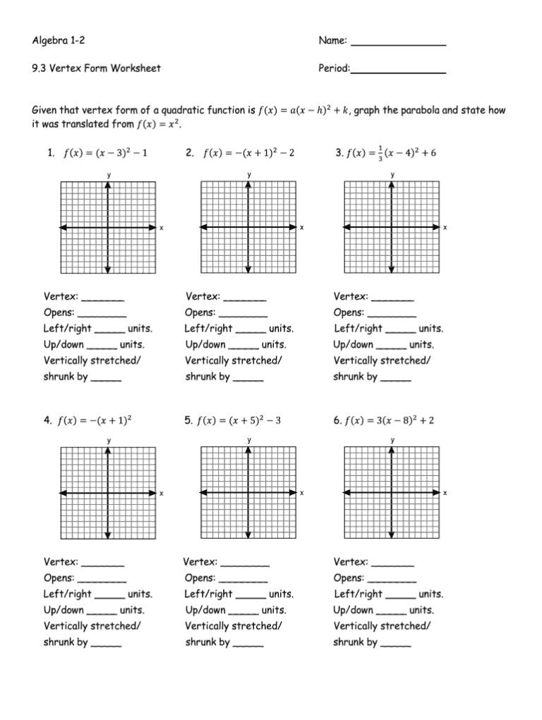 Worksheet Graphing Quadratics From Standard Form Fill Out Sign Online DocHub