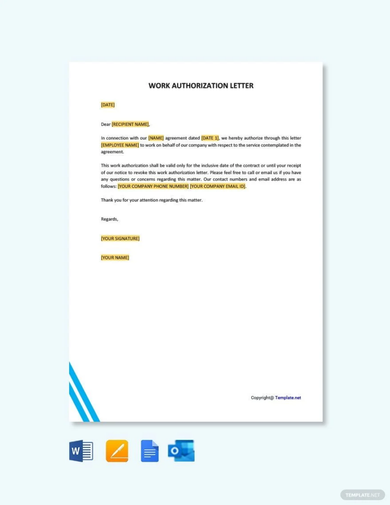 Printable educational worksheet on authority letter format in Word with download options for free templates.